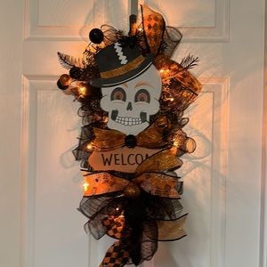 Halloween yardstick wreath